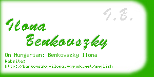 ilona benkovszky business card